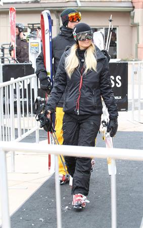 Paris Hilton enjoying a day in the mountains of Aspen December 18, 2012 