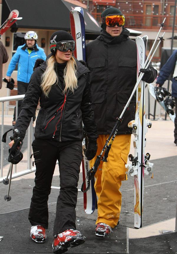 Paris Hilton enjoying a day in the mountains of Aspen December 18, 2012 