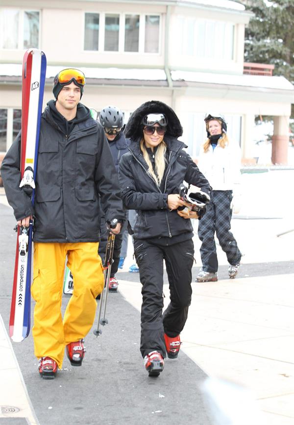 Paris Hilton enjoying a day in the mountains of Aspen December 18, 2012 