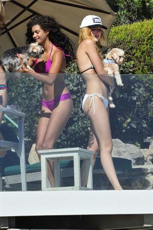 Bella Thorne in a bikini in Malibu on August 18, 2014