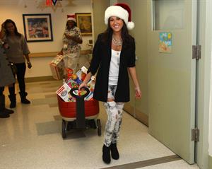 Adrienne Bailon visits children at the Beth Israel Medical Center in New York 