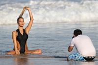 Madison Edwards during a photoshoot on Tamarama Beach in Sydney on August 23, 2017