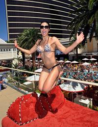 Adrianne Curry in a bikini at the Encore Beach Club in Las Vegas August 16, 2014