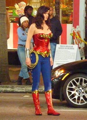 Adrianne Palicki on Wonder Woman set 3/29/2011 