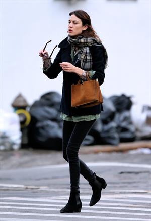Alexa Chung Peels restaurant in the East Village in NYC, December 20, 2013