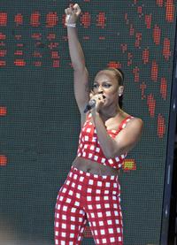 Alexandra Burke on the beach in Weston Super Mare 1/7/2012