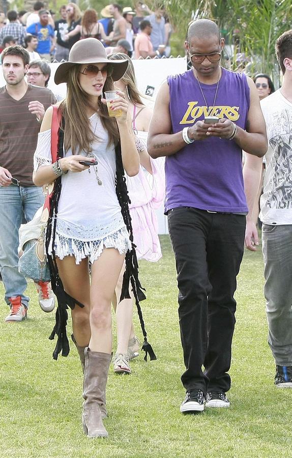 Alessandra Ambrosio at day 2 of the Coachella Music and Arts Festival in Indio on April 18, 2010 