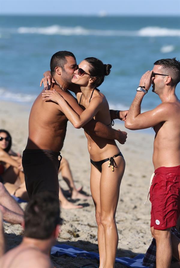 Alessandra Ambrosio – beach candids in Miami 12/6/13  