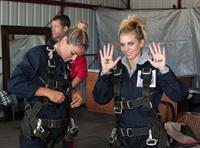 AnnaLynne McCord skydives from 18,000 feet at a charity event, Lompoc August 16, 2014