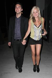 Amanda Michalka leaves a club with a friend in Los Angeles on August 7, 2010 
