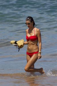 Alessandra Ambrosio in a red bikini in Maui on August 13, 2014