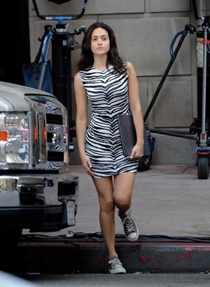 Emmy Rossum in Los Angeles on the set of Shameless on August 8, 2014