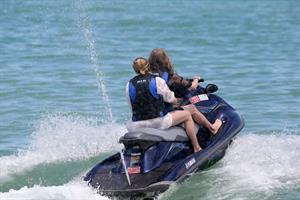 Chloe Grace Moretz candids in a Black Bikini in Miami Beach