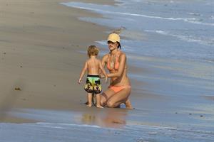 Alessandra Ambrosio has a family fun day at the beach in Malibu