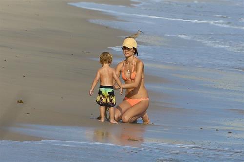 Alessandra Ambrosio has a family fun day at the beach in Malibu