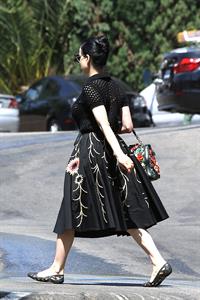 Dita Von Teese grabs breakfast at Stamp restaurant July 30, 2014