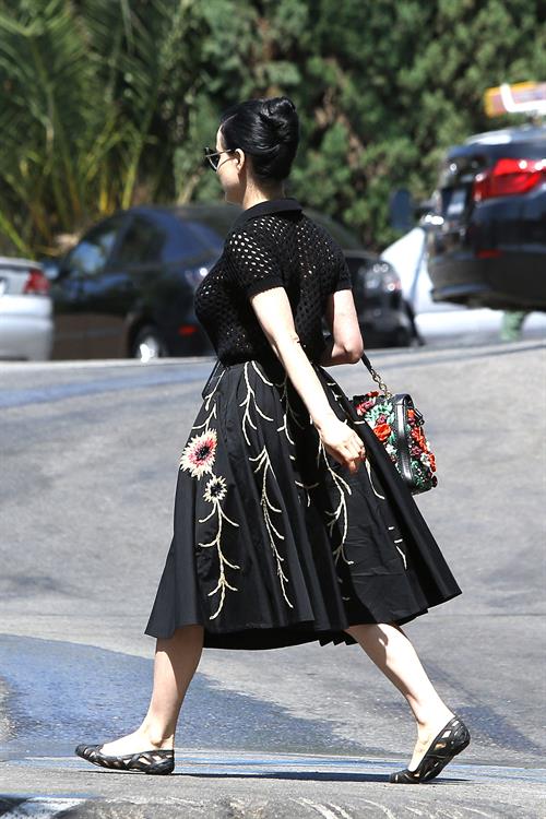 Dita Von Teese grabs breakfast at Stamp restaurant July 30, 2014