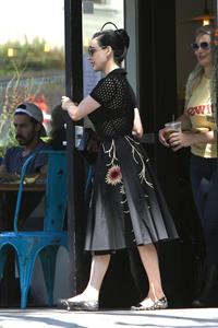 Dita Von Teese grabs breakfast at Stamp restaurant July 30, 2014