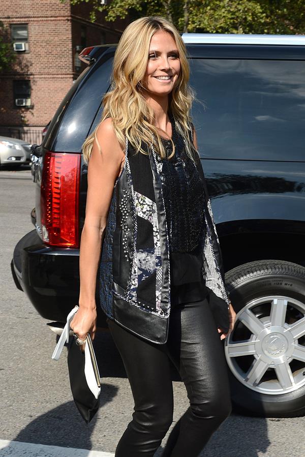 Heidi Klum arriving at BCBG Max Azria Show in New York City on September 5, 2013