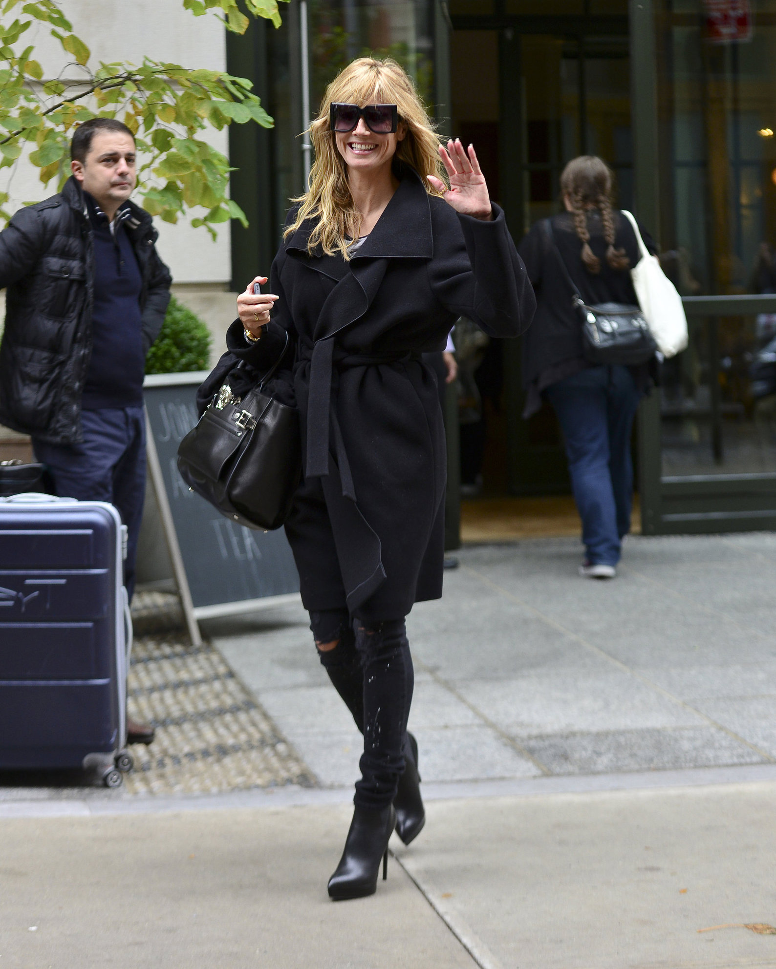 Heidi Klum leaves her hotel in New York City on November 1, 2013