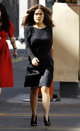 Salma Hayek “How To Make Love Like an Englishman” set candids in Los Angeles, October 31, 2013 