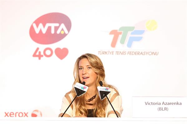 Victoria Azarenka before the Start of the WTA Championships October 21, 2013 