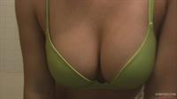 Kari Sweets showering in green lingerie