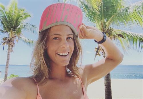 Torah Bright in a bikini taking a selfie