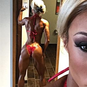 Noemi Olah in a bikini taking a selfie