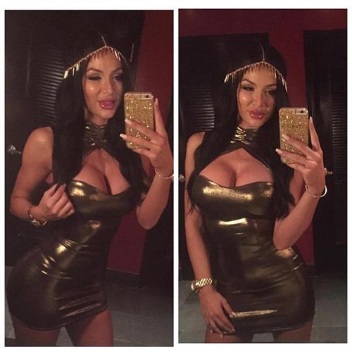 Abbie Burrows in a bikini taking a selfie