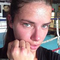 Adriana Lima taking a selfie