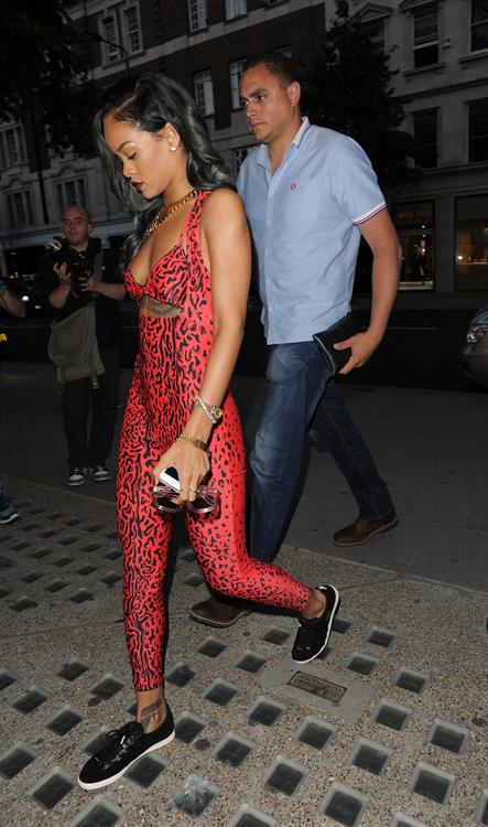 Rihanna - Shows off her toned physique in London in a $198 Adidas Originals Opening Ceremony (19.07.2013) 