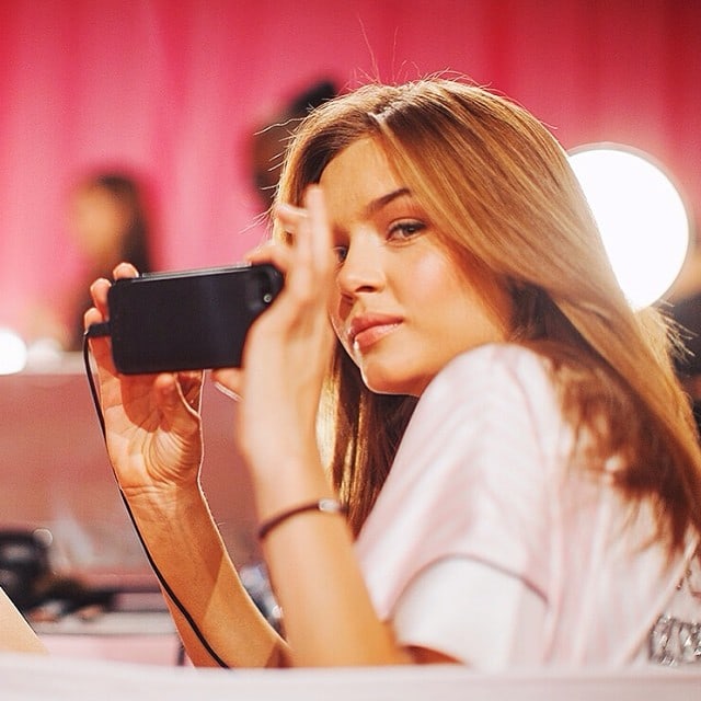 Josephine Skriver taking a selfie
