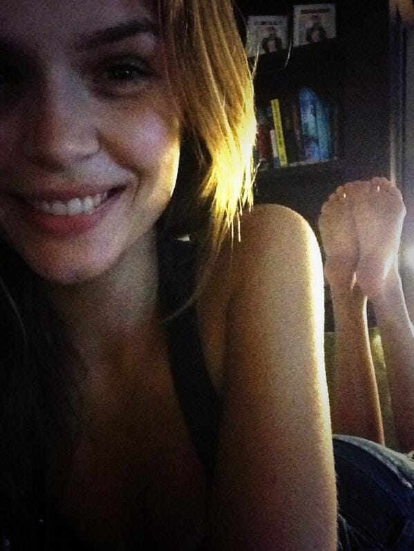 Josephine Skriver taking a selfie