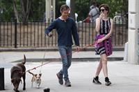 Anne Hathaway out walking with her husband in New York City