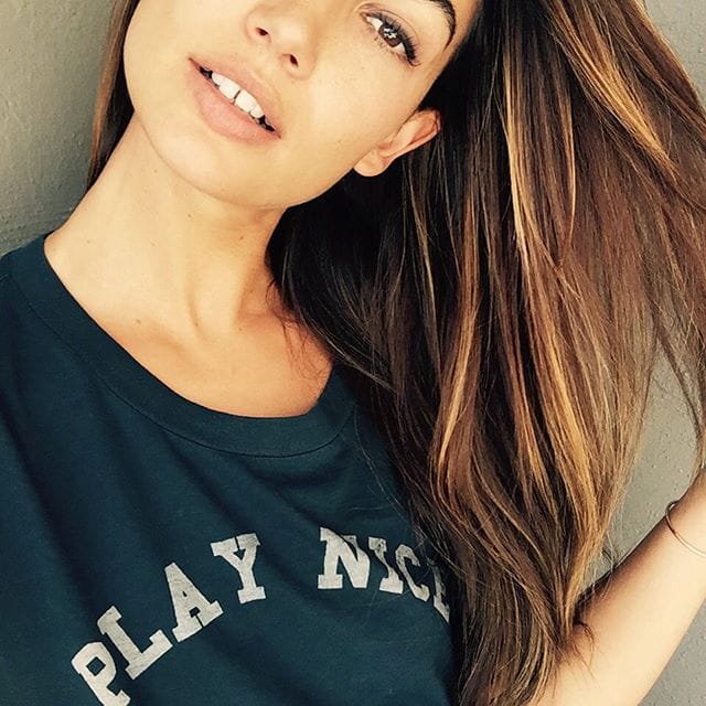 Lily Aldridge taking a selfie