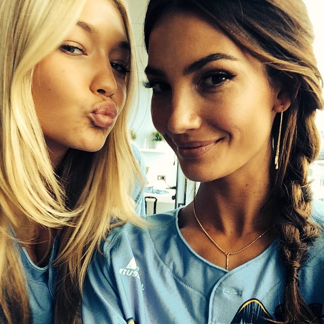 Lily Aldridge taking a selfie