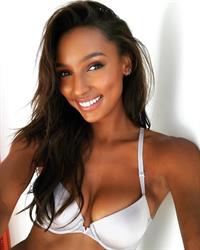 Jasmine Tookes in lingerie taking a selfie