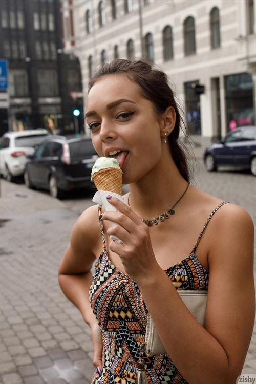 Slava Konevs in a Summer Dress