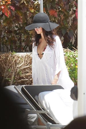 Selena Gomez in bikini by a hotel pool in Miami 5/11/13 