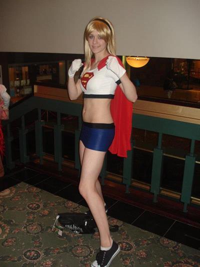 Girls dressed up as Supergirl