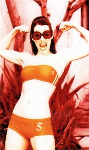 Paget Brewster in a bikini