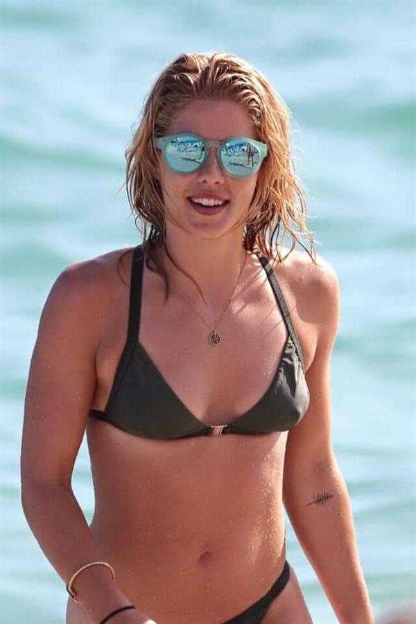 Emily Bett Rickards in a bikini