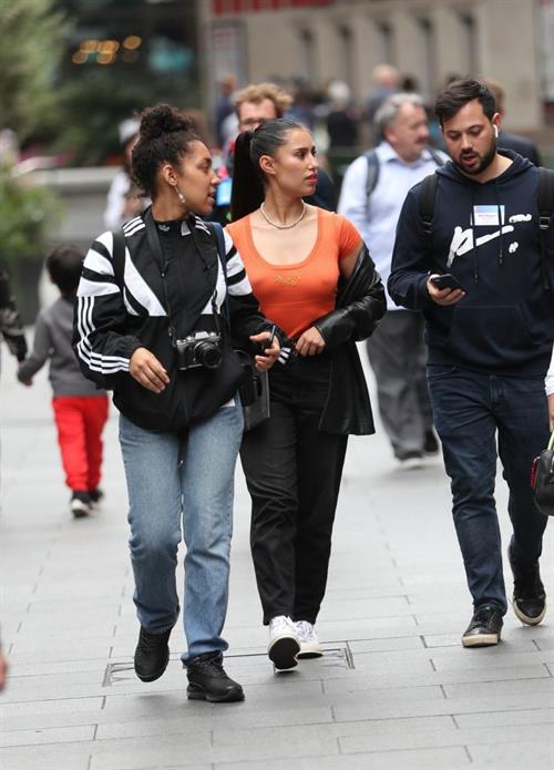 Raye Pictures Raye braless tits pokies seen by paparazzi.