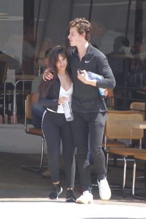 Camila Cabello looking sexy seen in public with Shawn Mendes by paparazzi.





