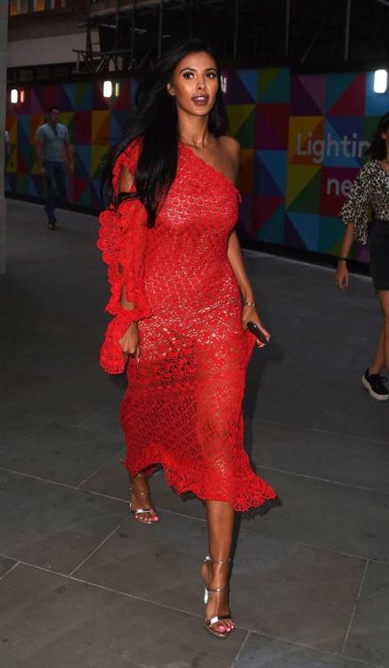Maya Jama Pictures Maya Jama sexy ass in a see through dress seen by paparazzi.