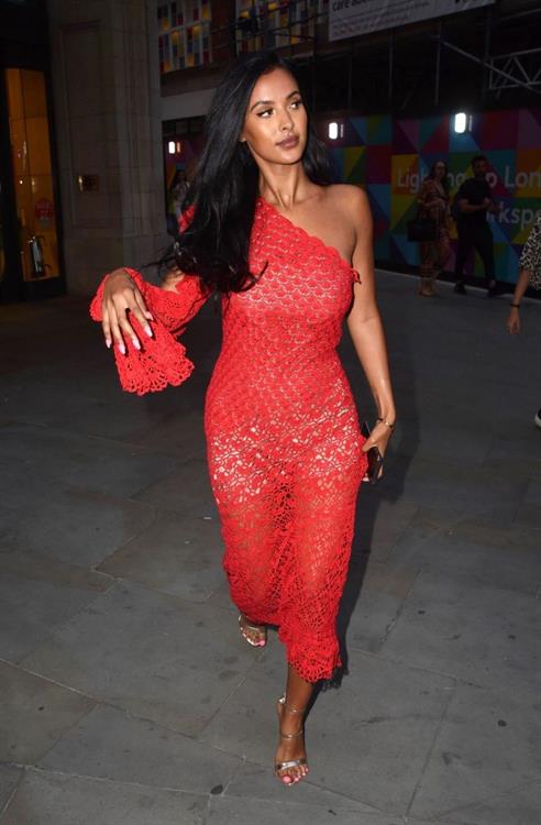 Maya Jama Pictures Maya Jama sexy ass in a see through dress seen by paparazzi.