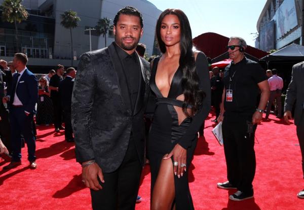 Ciara sexy cleavage in a revealing dress on the red carpet for The ESPY's.

















