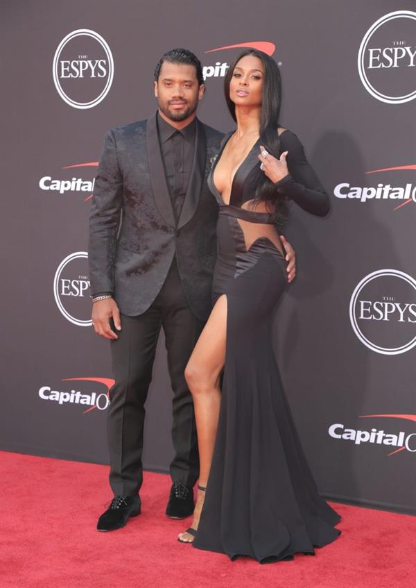 Ciara sexy cleavage in a revealing dress on the red carpet for The ESPY's.

















