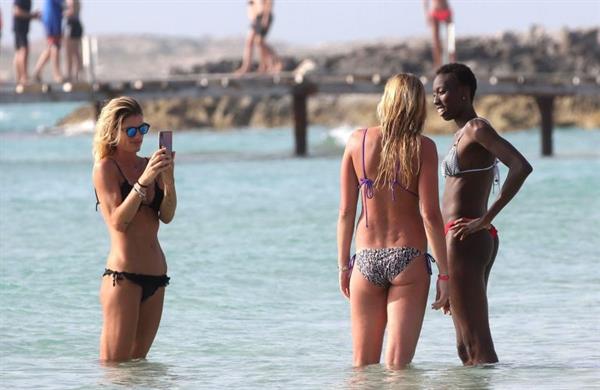 Paola Egonu caught topless at the beach with her nude boobs exposed seen by paparazzi with Francesca Piccinini and Jovana Stevanovic.



















